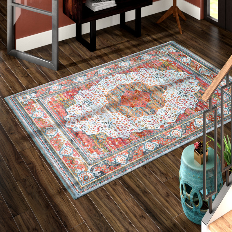 Bungalow Rose Lonerock European Orange/Pink Area Rug & Reviews Wayfair